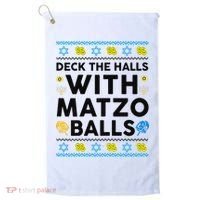  Deck The Halls With Matzo Balls Ugly Hanukkah Happy Jewish  Golf Towel thumb 0
