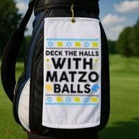  Deck The Halls With Matzo Balls Ugly Hanukkah Happy Jewish  Golf Towel thumb 2