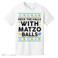  Deck The Halls With Matzo Balls Ugly Hanukkah Happy Jewish  Kids T-Shirt thumb 0