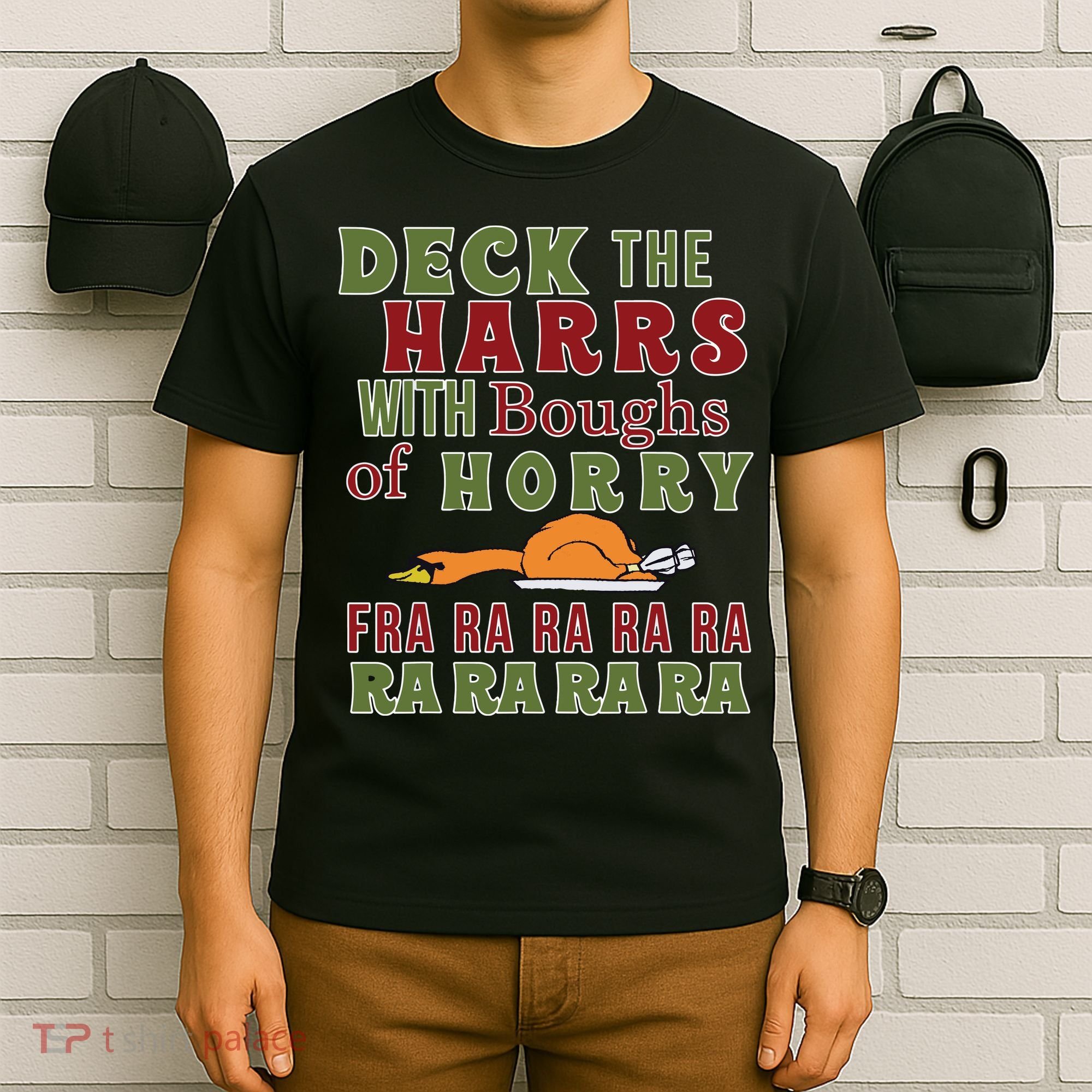 Deck The Harrs Fra Ra Ra Funny Turkey T-Shirt