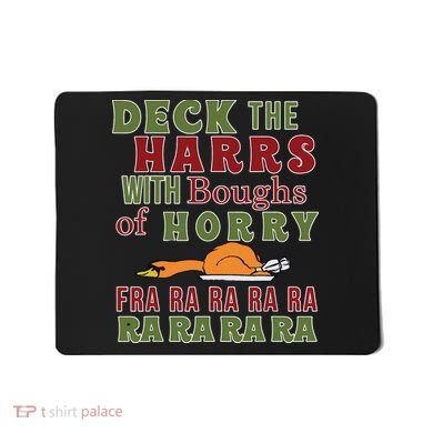 Deck The Harrs Fra Ra Ra Funny Turkey Mousepad