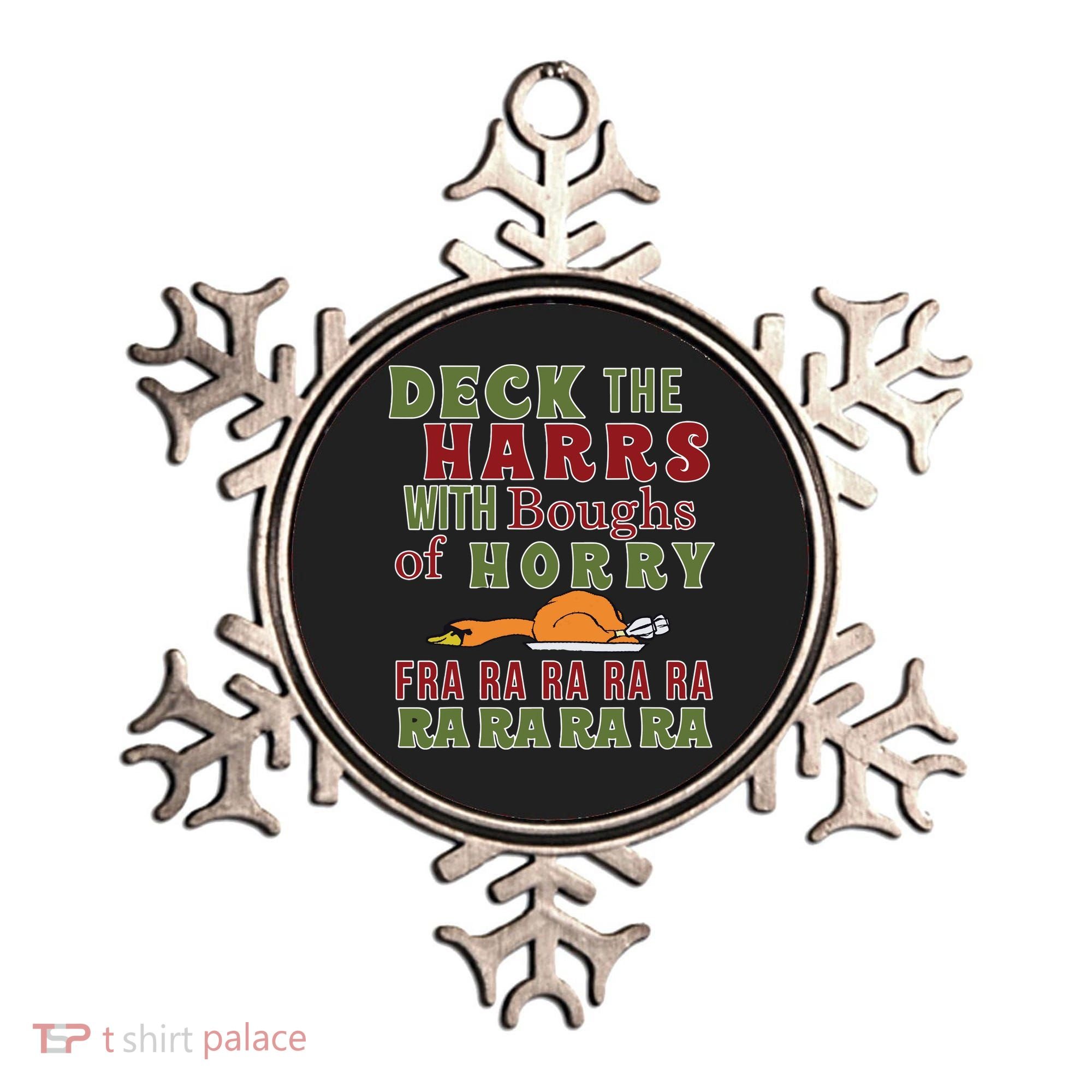 Deck The Harrs Fra Ra Ra Funny Turkey Ornament