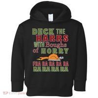 Deck The Harrs Fra Ra Ra Funny Turkey Toddler Hoodie thumb 0