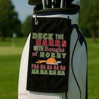 Deck The Harrs Fra Ra Ra Funny Turkey Golf Towel thumb 2