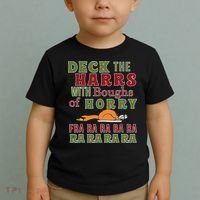 Deck The Harrs Fra Ra Ra Funny Turkey Toddler T-Shirt thumb 2