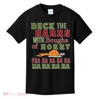 Deck The Harrs Fra Ra Ra Funny Turkey Kids T-Shirt thumb 0