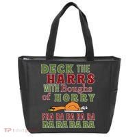 Deck The Harrs Fra Ra Ra Funny Turkey Tote Bag thumb 0