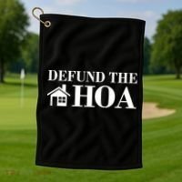 Defund The Hoa Anti Homeowner Association Golf Towel thumb 1