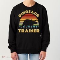 Dinosaur Trainer Halloween Costume Retro Sunset Dino Outline Women's Sweatshirt thumb 0