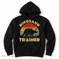 Dinosaur Trainer Halloween Costume Retro Sunset Dino Outline Hoodie thumb 0