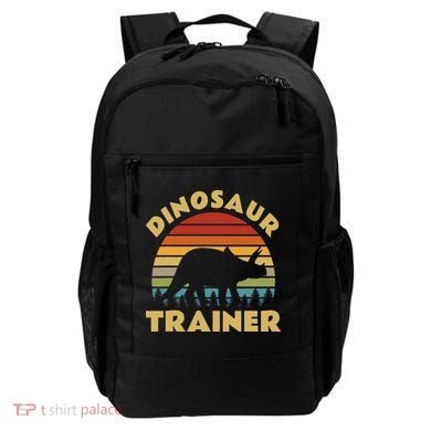 Dinosaur Trainer Halloween Costume Retro Sunset Dino Outline Backpack