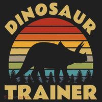 Dinosaur Trainer Halloween Costume Retro Sunset Dino Outline Beanie thumb 2