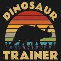Dinosaur Trainer Halloween Costume Retro Sunset Dino Outline Women's Hoodie thumb 2