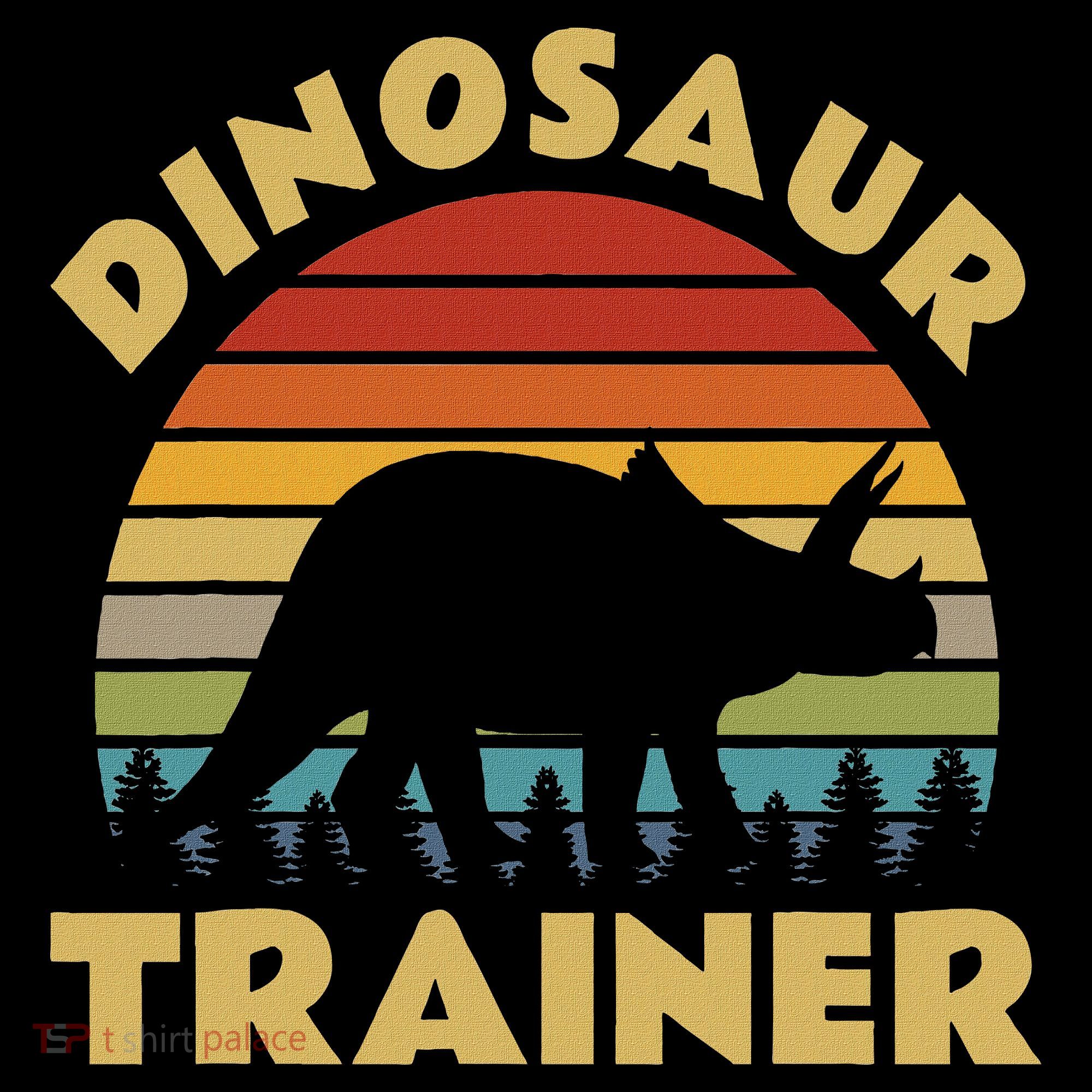 Dinosaur Trainer Halloween Costume Retro Sunset Dino Outline Women's Hoodie