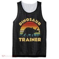 Dinosaur Trainer Halloween Costume Retro Sunset Dino Outline Mesh Reversible Basketball Jersey Tank thumb 0