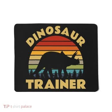 Dinosaur Trainer Halloween Costume Retro Sunset Dino Outline Mousepad