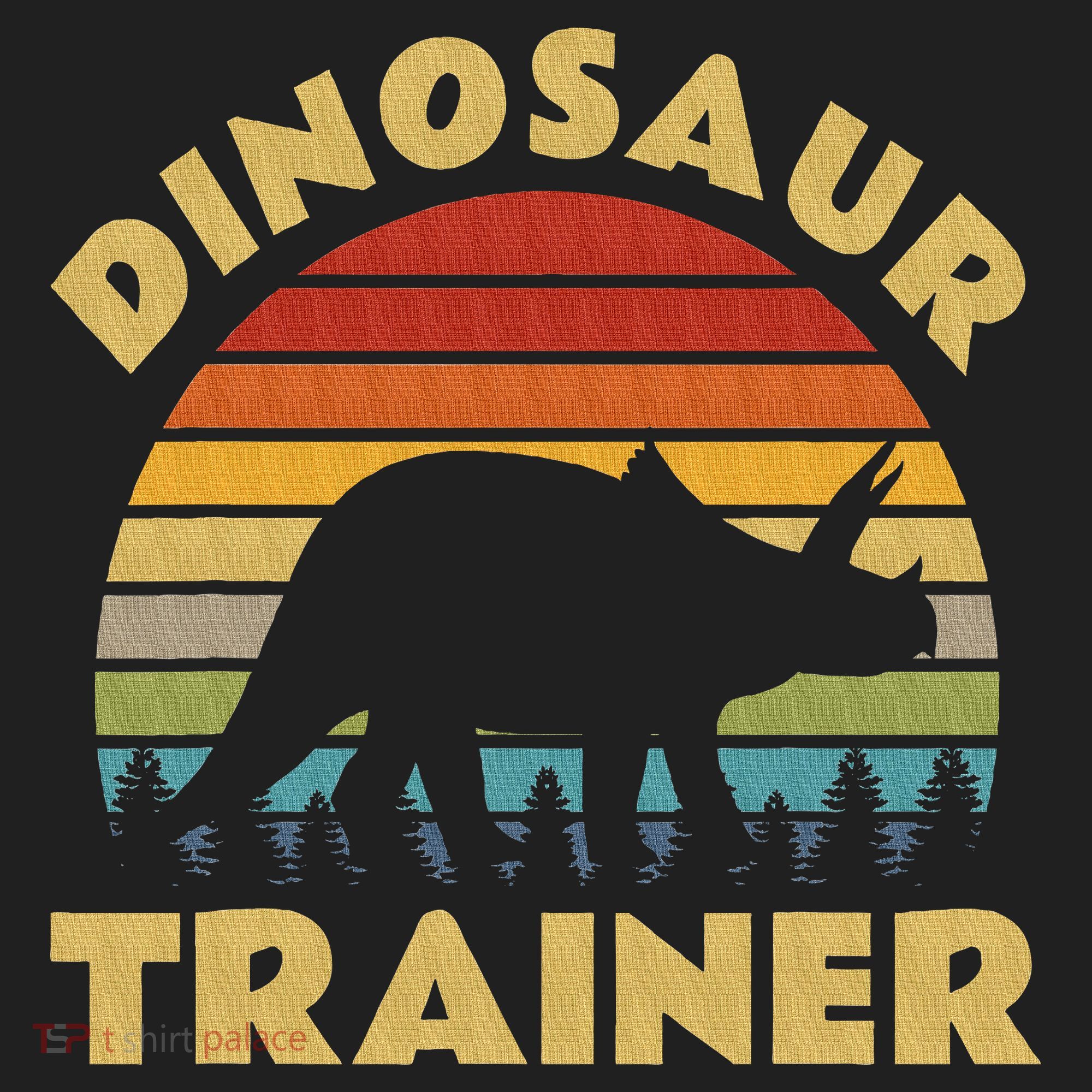 Dinosaur Trainer Halloween Costume Retro Sunset Dino Outline Hat