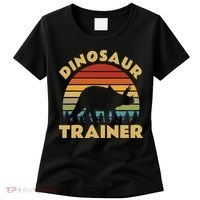 Dinosaur Trainer Halloween Costume Retro Sunset Dino Outline Women's T-Shirt thumb 0