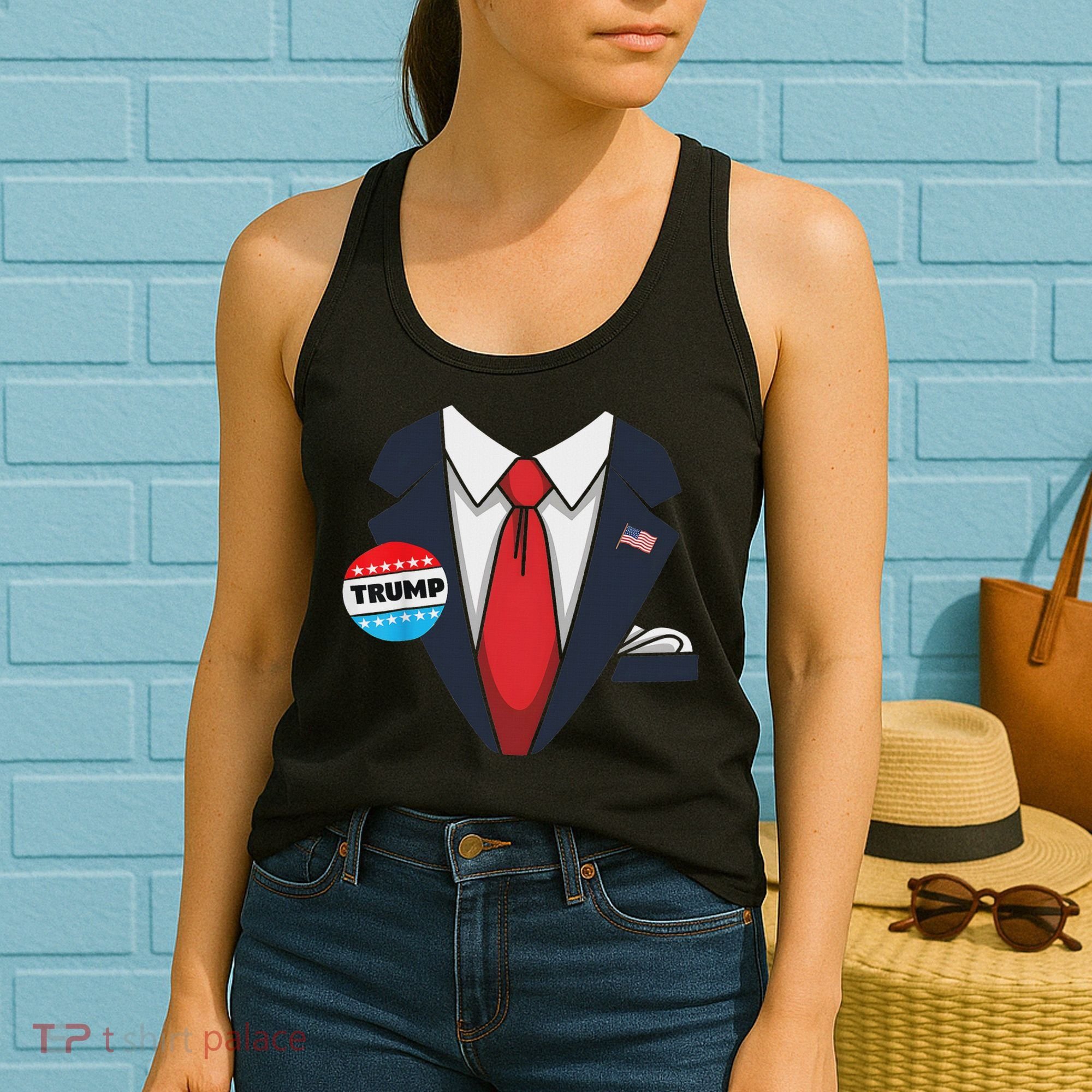 Donald Trump Halloween Costume Suit For Women's Tank Top