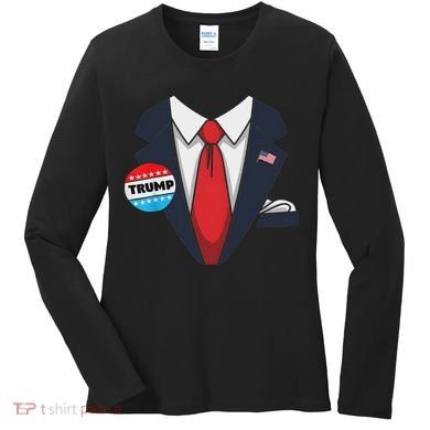 Donald Trump Halloween Costume Suit For Women's Long Sleeve Shirt
