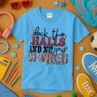 Deck The Halls And Not Your Coworkers Cool Gift Kids T-Shirt thumb 3