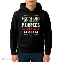Deck The Halls And Do Some Burpees V1 (Christmas Gym Workout) Classic Kids Hoodie thumb 4