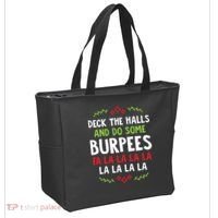 Deck The Halls And Do Some Burpees V1 (Christmas Gym Workout) Classic Tote Bag thumb 2
