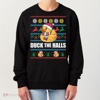 Duck The Halls Funny Ugly Christmas Sweater Meme Gift Cute Gift Women's Sweatshirt thumb 0