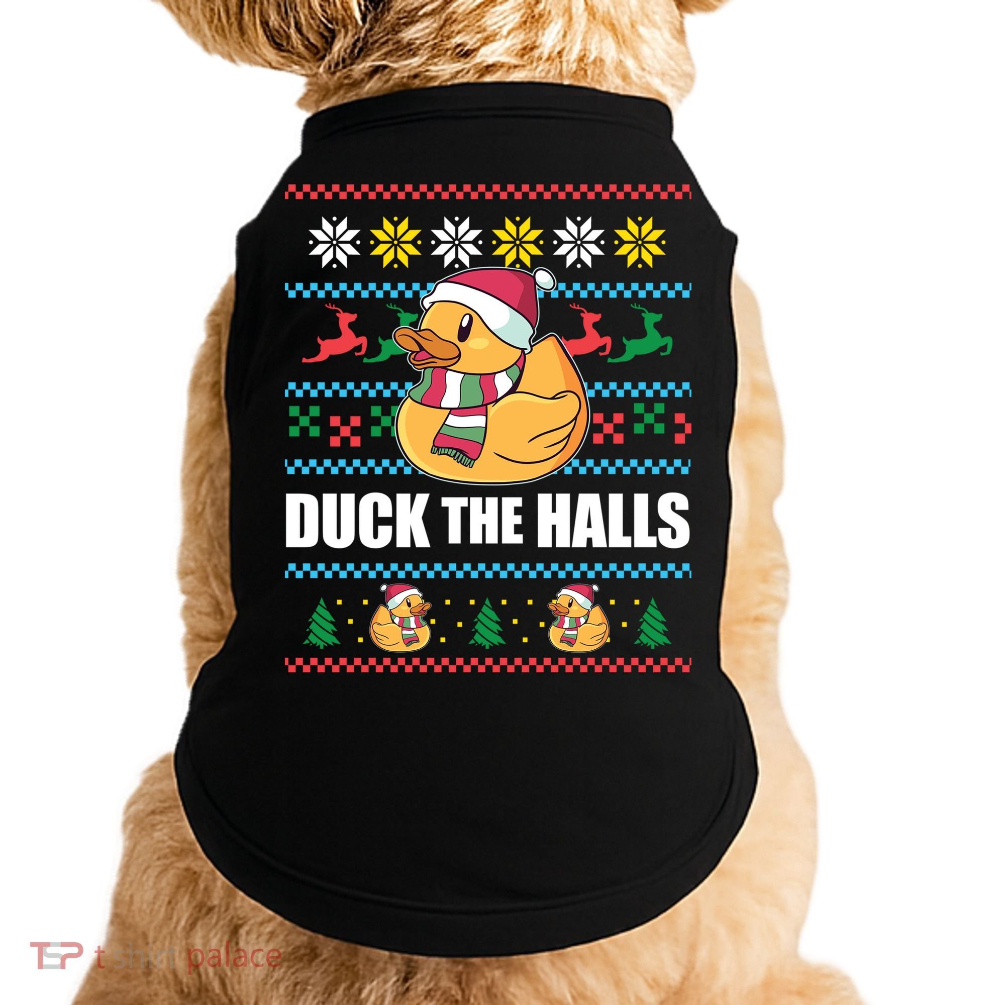 Duck The Halls Funny Ugly Christmas Sweater Meme Gift Cute Gift Doggie Tank