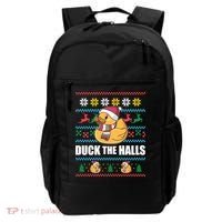Duck The Halls Funny Ugly Christmas Sweater Meme Gift Cute Gift Backpack thumb 0