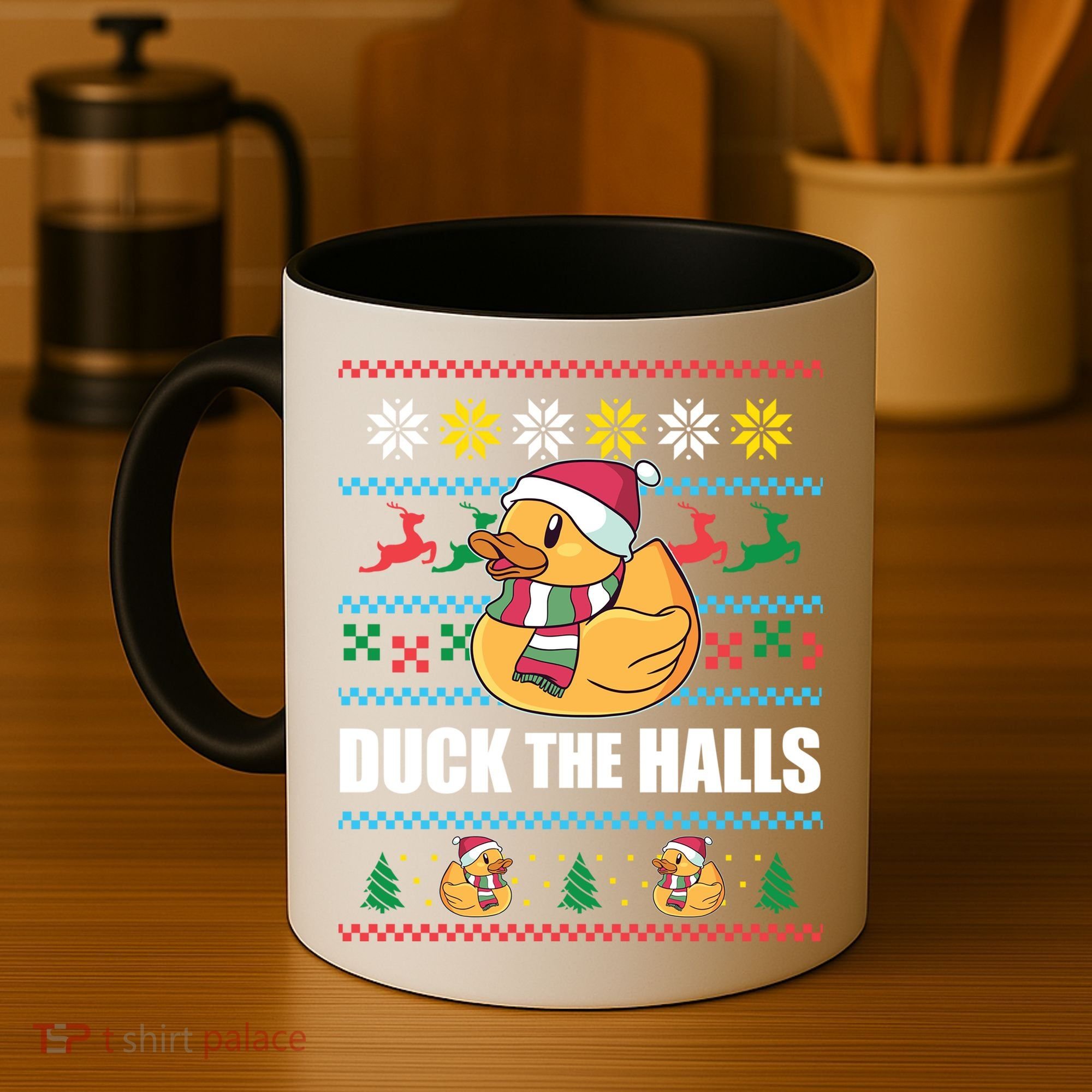 Duck The Halls Funny Ugly Christmas Sweater Meme Gift Cute Gift Coffee Mug