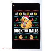 Duck The Halls Funny Ugly Christmas Sweater Meme Gift Cute Gift Golf Towel thumb 0