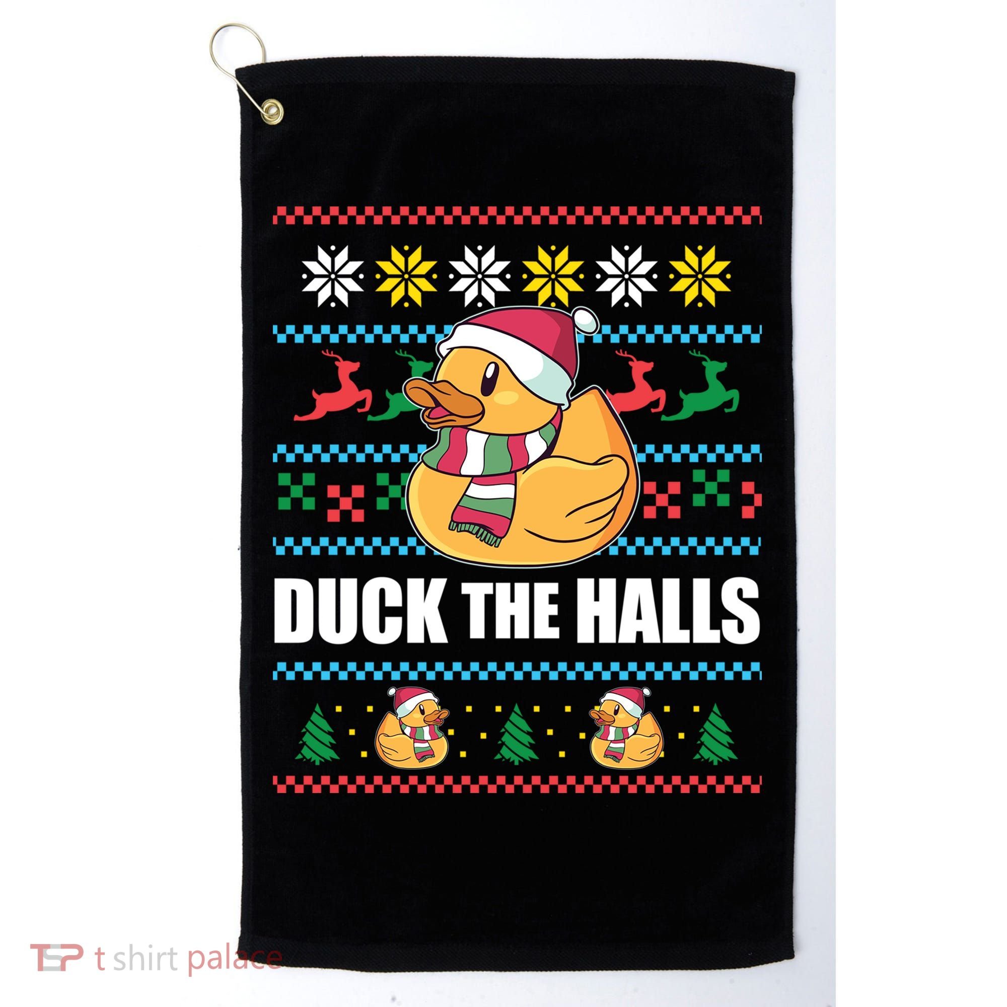 Duck The Halls Funny Ugly Christmas Sweater Meme Gift Cute Gift Golf Towel
