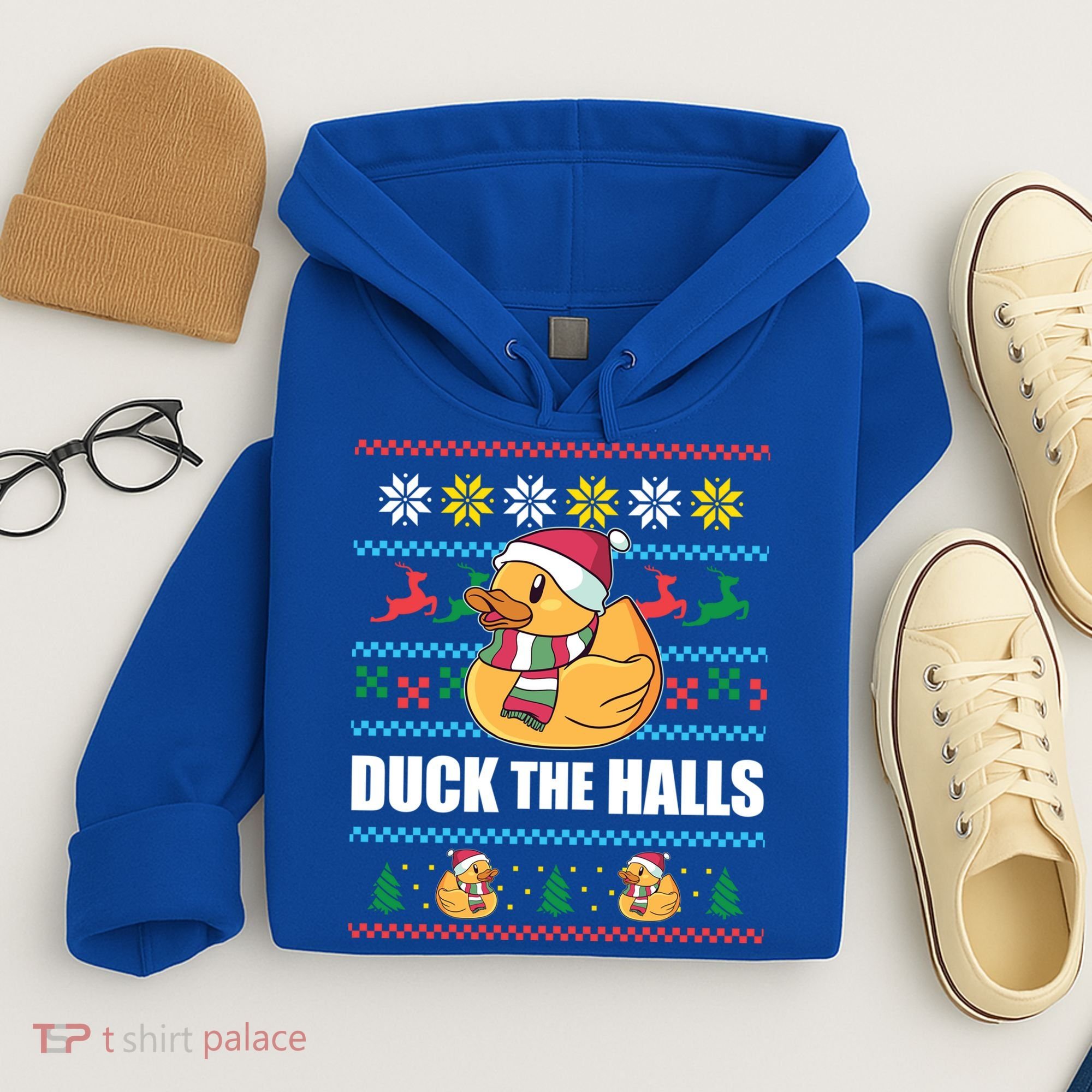 Duck The Halls Funny Ugly Christmas Sweater Meme Gift Cute Gift Hoodie