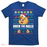 Duck The Halls Funny Ugly Christmas Sweater Meme Gift Cute Gift T-Shirt thumb 0