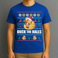 Duck The Halls Funny Ugly Christmas Sweater Meme Gift Cute Gift T-Shirt thumb 3