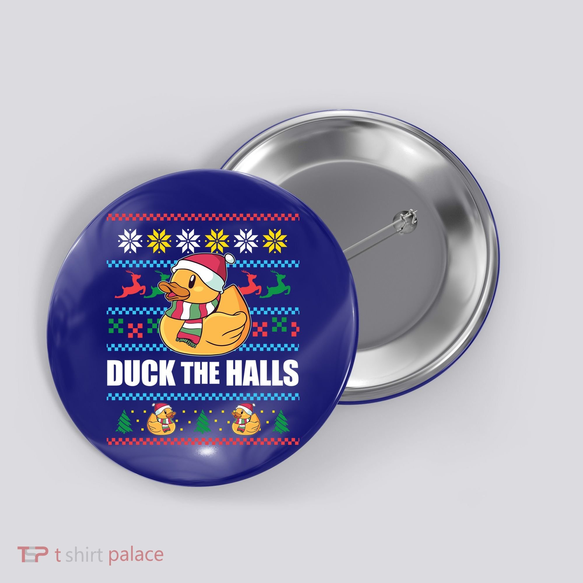 Duck The Halls Funny Ugly Christmas Sweater Meme Gift Cute Gift Button