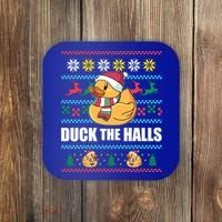 Duck The Halls Funny Ugly Christmas Sweater Meme Gift Cute Gift Coaster thumb 0