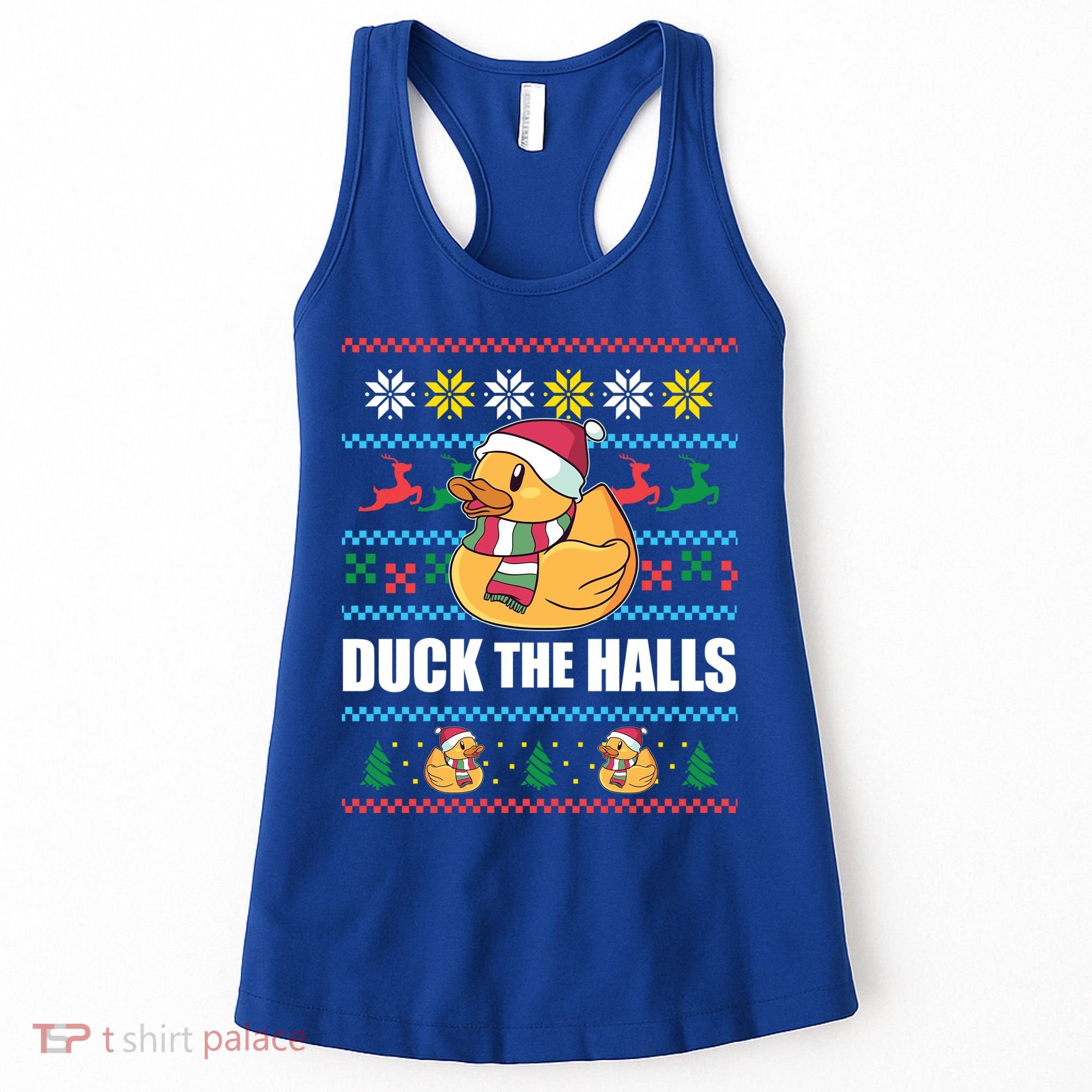 Duck The Halls Funny Ugly Christmas Sweater Meme Gift Cute Gift Women's Tank Top