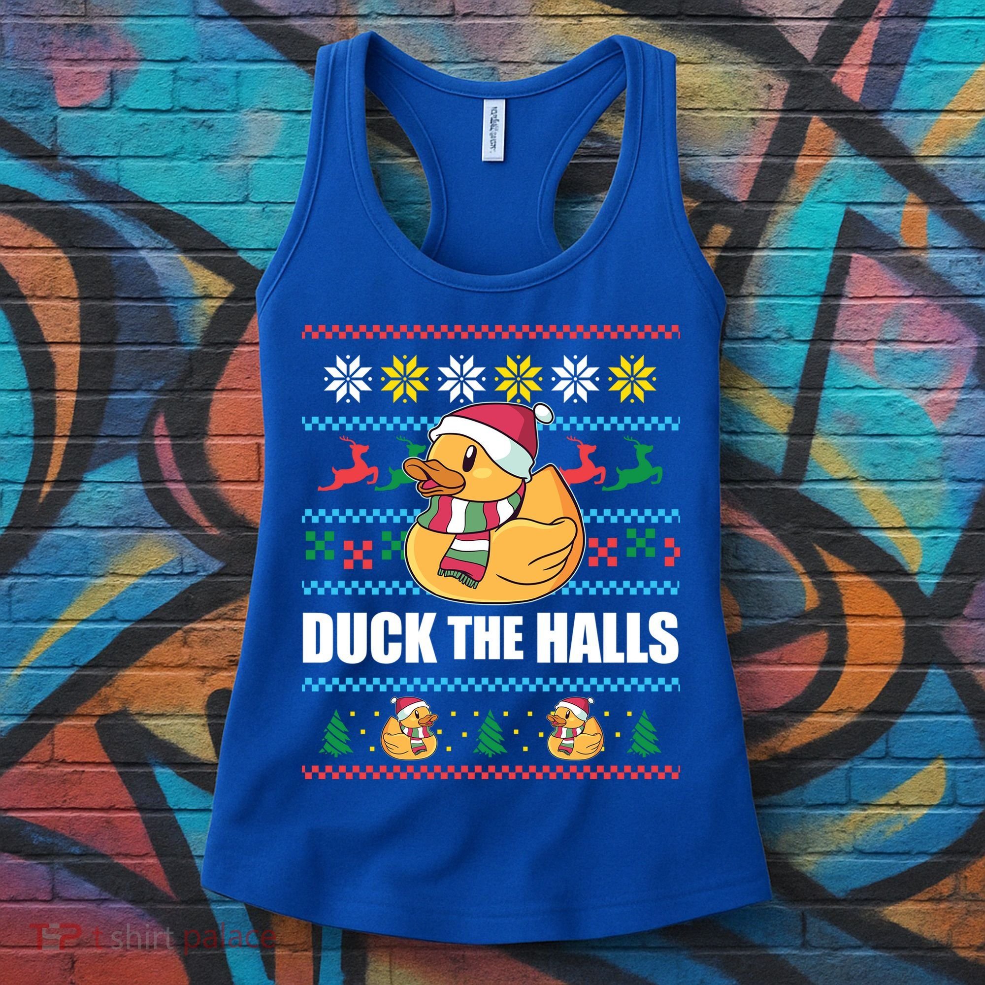 Duck The Halls Funny Ugly Christmas Sweater Meme Gift Cute Gift Women's Tank Top