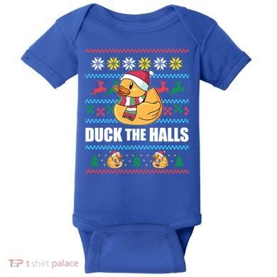 Duck The Halls Funny Ugly Christmas Sweater Meme Gift Cute Gift Baby Bodysuit