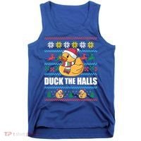 Duck The Halls Funny Ugly Christmas Sweater Meme Gift Cute Gift Tank Top thumb 0