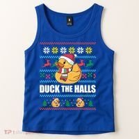 Duck The Halls Funny Ugly Christmas Sweater Meme Gift Cute Gift Tank Top thumb 2