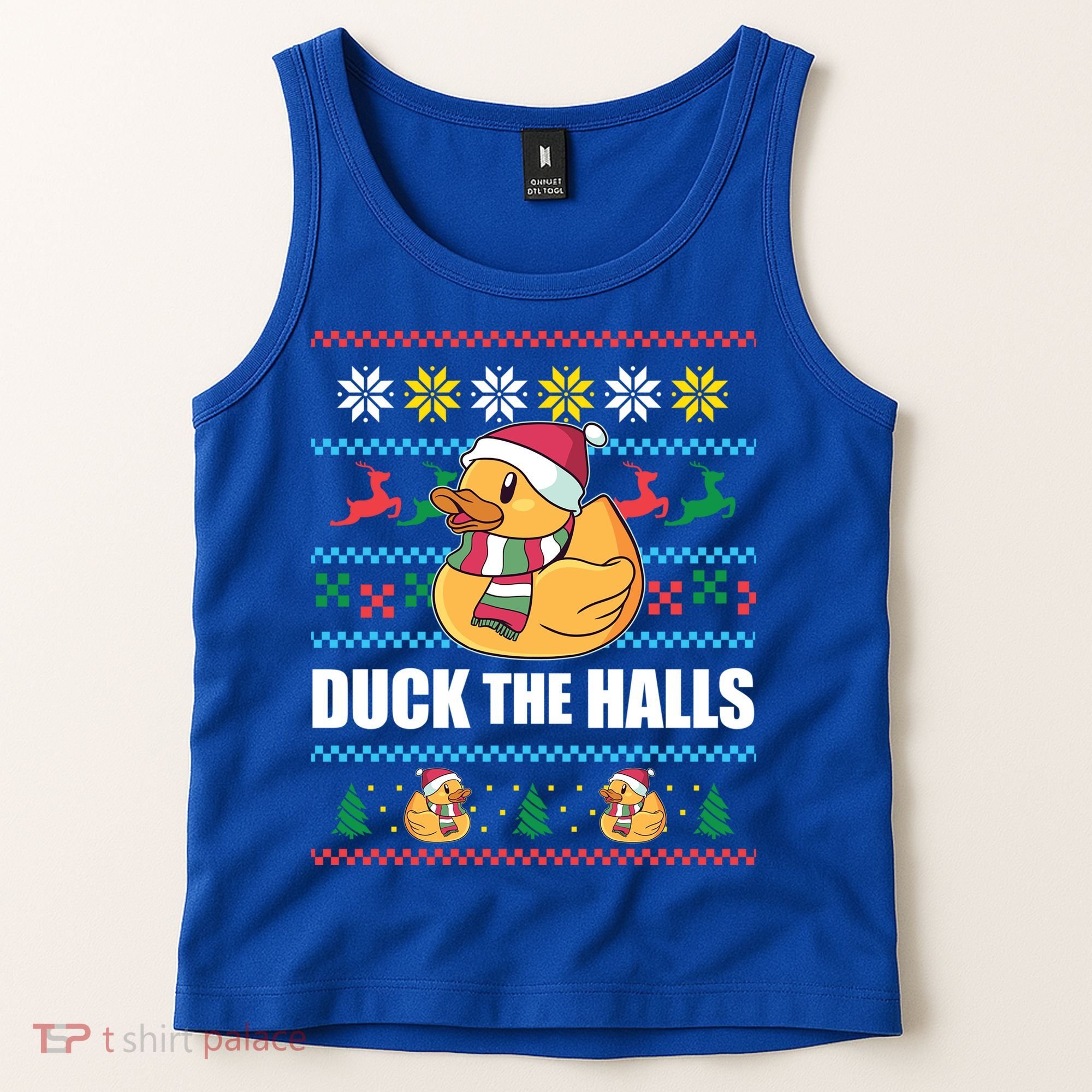 Duck The Halls Funny Ugly Christmas Sweater Meme Gift Cute Gift Tank Top