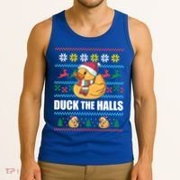 Duck The Halls Funny Ugly Christmas Sweater Meme Gift Cute Gift Tank Top thumb 3