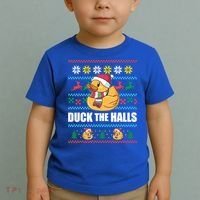Duck The Halls Funny Ugly Christmas Sweater Meme Gift Cute Gift Toddler T-Shirt thumb 2