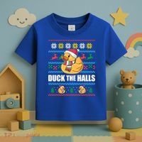 Duck The Halls Funny Ugly Christmas Sweater Meme Gift Cute Gift Toddler T-Shirt thumb 3