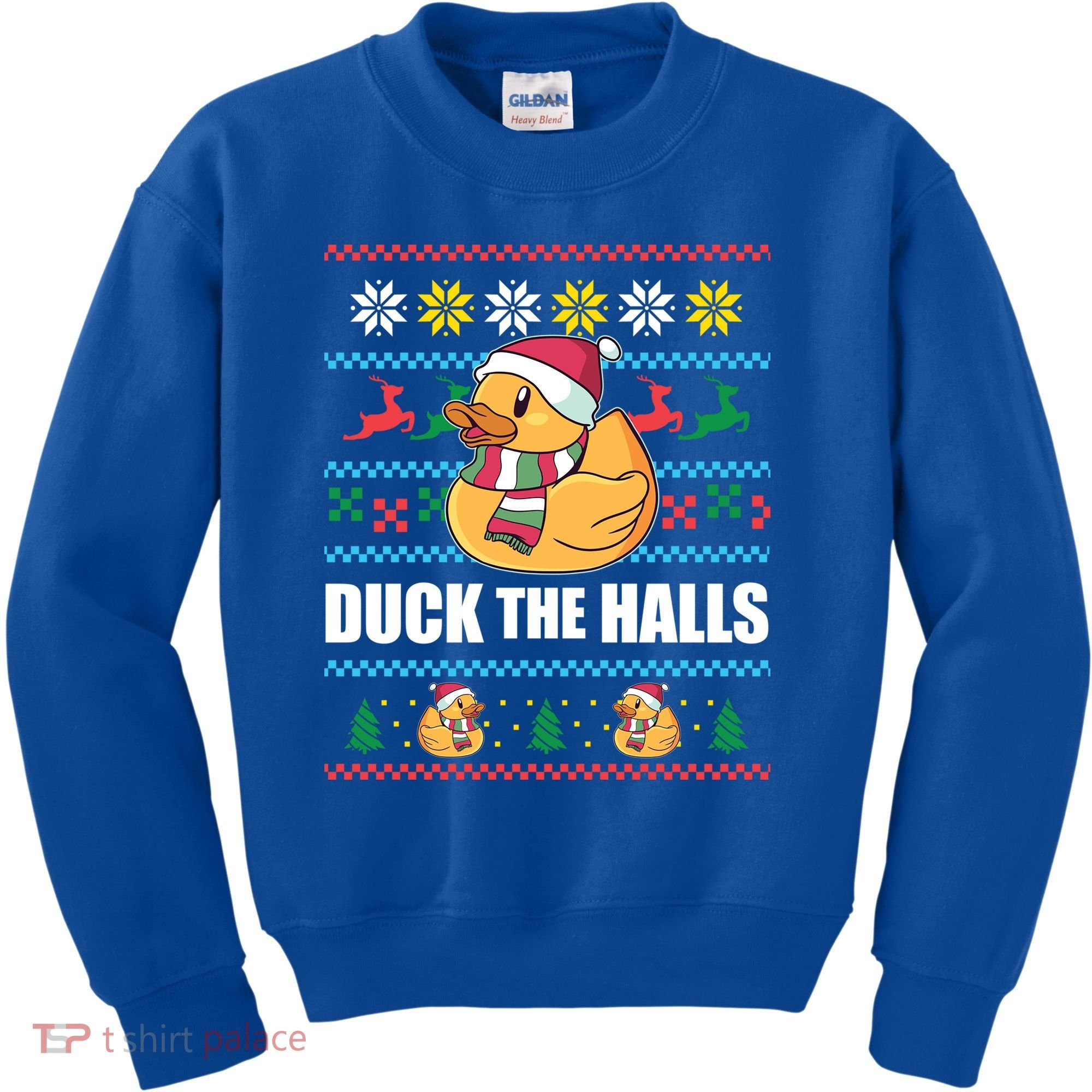 Duck The Halls Funny Ugly Christmas Sweater Meme Gift Cute Gift Kids Sweatshirt