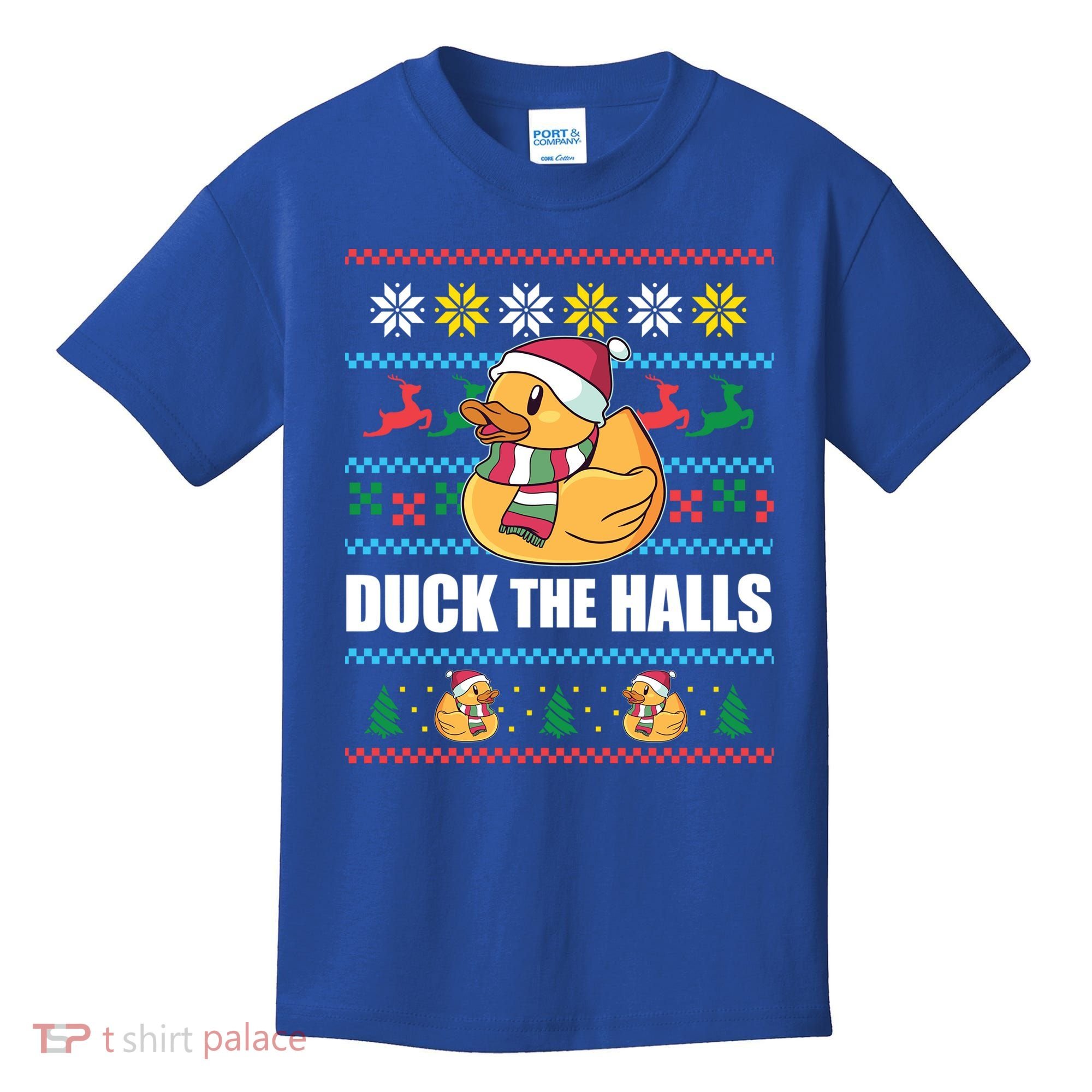 Duck The Halls Funny Ugly Christmas Sweater Meme Gift Cute Gift Kids T-Shirt