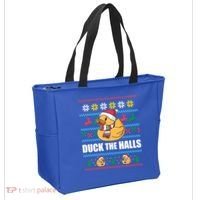 Duck The Halls Funny Ugly Christmas Sweater Meme Gift Cute Gift Tote Bag thumb 2